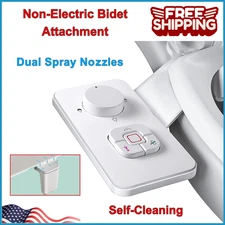 Bidet Fresh Water Spray Kit, Non Electric Toilet Seat Attachment Cold Wash Dual
