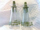 Vintage Pyrex Corelle " Spring Blossom Green" Salt/Pepper Shakers (Read)