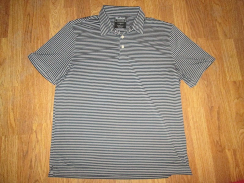 Mens JOSEPH A. BANKS TRAVELER tailored fit golf collared polo shirt L Lg