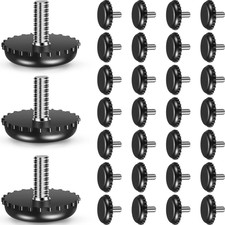 30 Pieces 1/4-20 Adjustable Furniture Levelers Galvanized Steel Screw in Threade