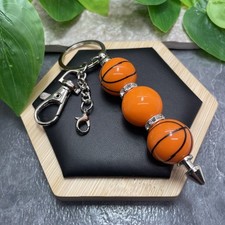 4.5  Stainless Steel Sports Bubblegum Bead Keychain Purse Backpack New C1113