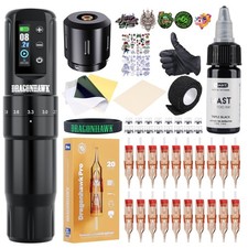Dragonhawk Atom2 Pro Cordless Rotary Tattoo Kit 7 Strokes 2.4-4.2mm
