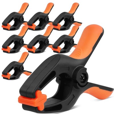 Horusdy 8er-Pack Federklemmen Schwerlast, 5 Zoll groß Kunststoff orange