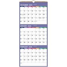 2026 Wall Calendar - 3 Month Calendar 2026 Vertical, Jan 2026 - Dec 2026, 3 M...