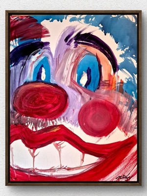 Original Expressive 11x14 Signed Portrait Painting Acrylic Canvas Bold Art A197
