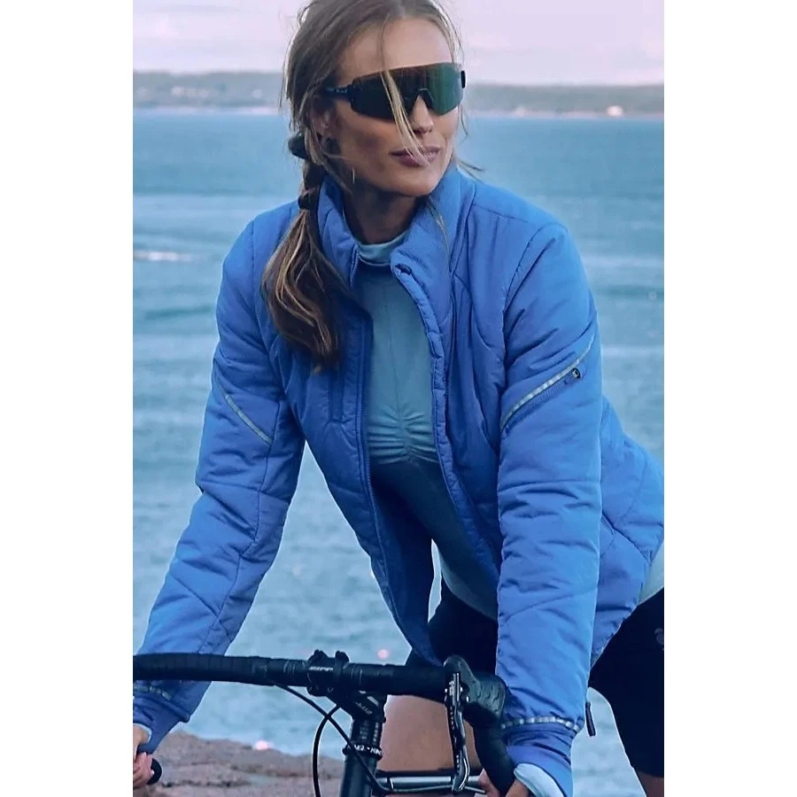 Veste Bomber Free People Femme - Petit (S) - Bleu Indigo - Avec Poches