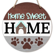 Home Sweet Home Wooden Hanging Sign, Welcome Sign Front Door Decor, Farmhouse...