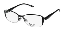 NEW LIGHTEC 7036L GLASSES HALF-RIM BLACK METAL & PLASTIC WOMENS NN011 53-16-135