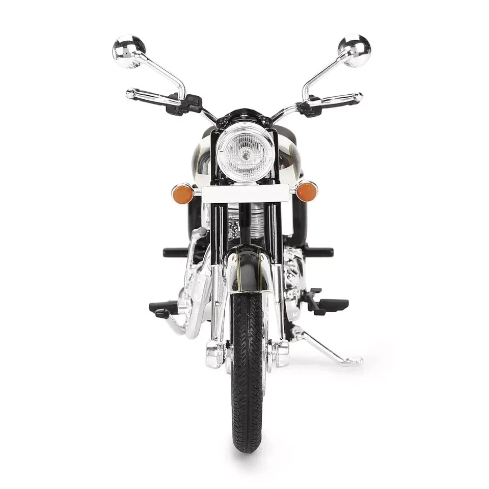 Modelo Royal Enfield Classic 350 escala cromo negro, plástico, metal Foto 2 de 4