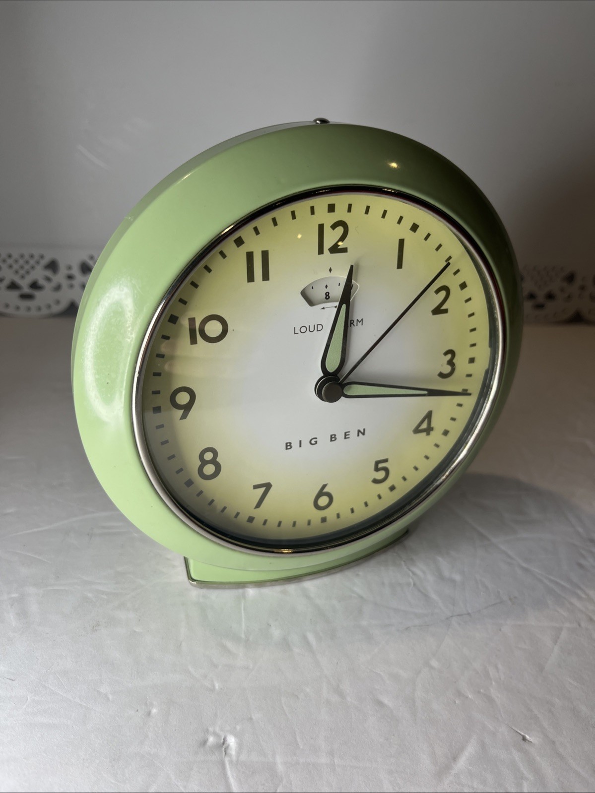 Westclox Loud Alarm Clock Big Ben Green Retro Vintage Travel Portable Nightstand