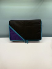 Vintage 30 Cassette Tape Retro Colors Purple Teal Black Zip Strap Carrying Case