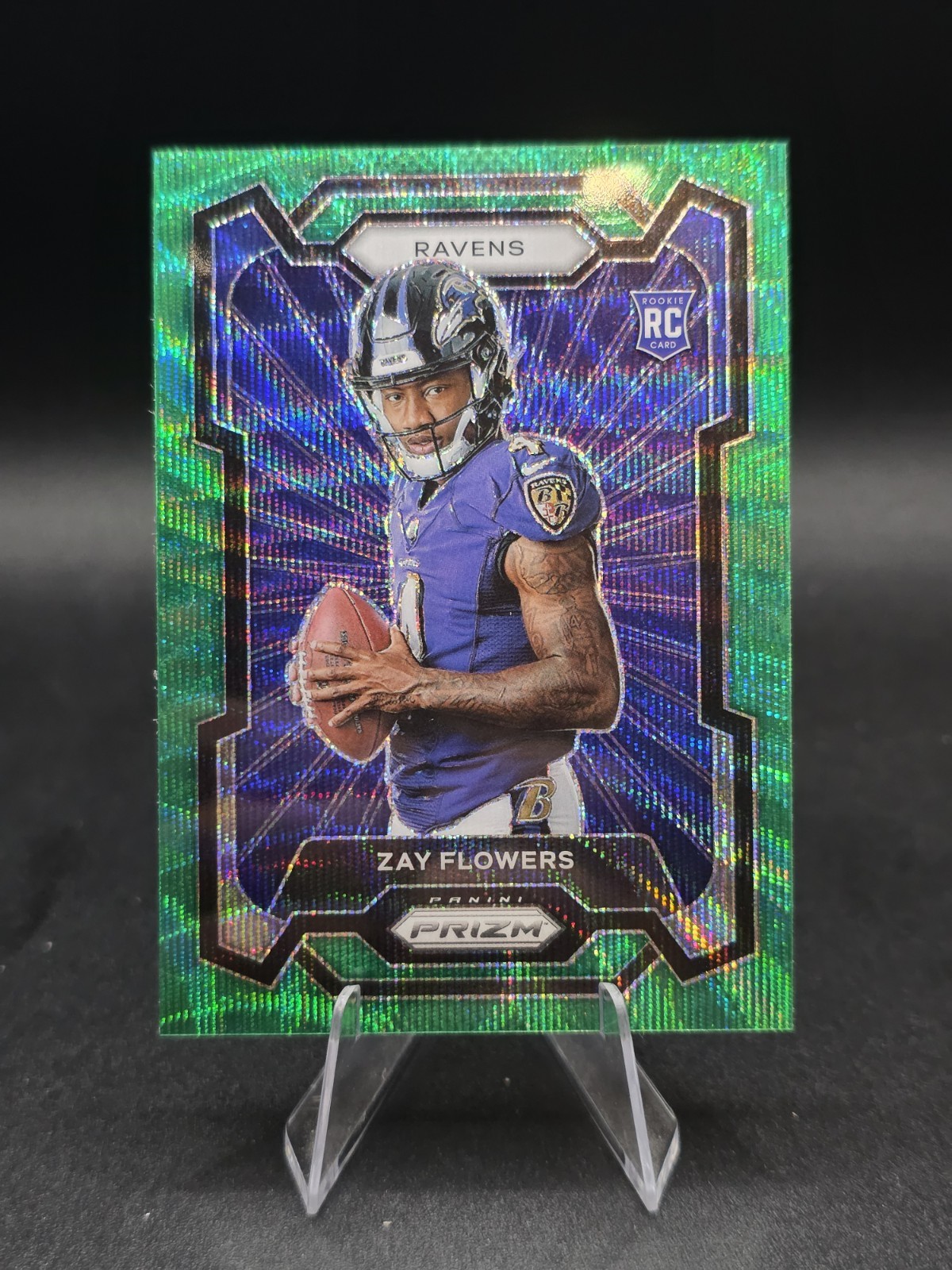 2023 Panini Prizm - Rookie Variation Zay Flowers #317 Green Wave Prizm (RC)