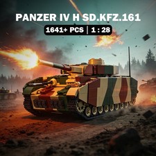WW2 Military Panzer IV Sd.Kfz.161 Tank Building Blocks Toy No Box Sealed Bags