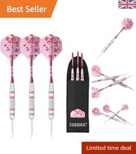 Durable Steel Tip Darts Set with Lightweight Aluminum Shafts & Storage Case