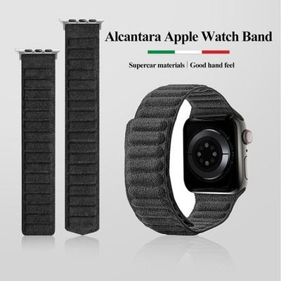 Magnetic ALCANTARA Strap for Apple Watch S11 10 9 8 7 6 5 Ultra3 SE Leather Band