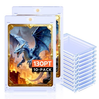 10PCS Magnetic Card Holder 130PT Sammelkarten Hüllen UVSchutz Kunststoff Hart...