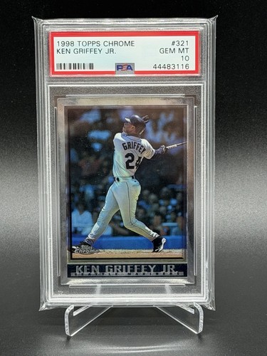 1998 TOPPS CHROME KEN GRIFFEY JR. PSA 10 GEM MT CARD#321 💎POP 21💎