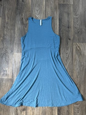 Athleta Santorini Thera Women s Blue Modal Blend Tank Stretch Jersey Tall L