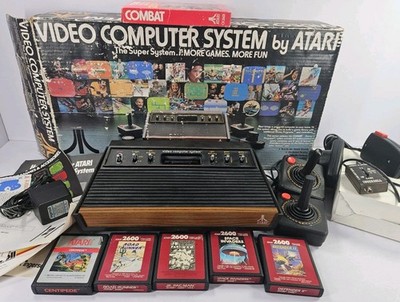 Recapped Atari 2600 VCS ''Sixer'' Konsole OVP mit Spielen & Zubehör - getestet