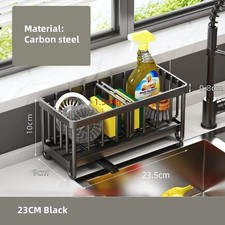 Stainless Steel Kitchen Sink Sponge Organizer Rack with Chopsticks Towel Holder