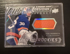Ilya Sorokin 2020-21 SPx UD #ORJ-IS Black Obsidian Jersey Rookies #365/399