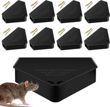 8 Pcs Mouse Bait Station with Keys Indoor Outdoor for Rats Mice Black 1
