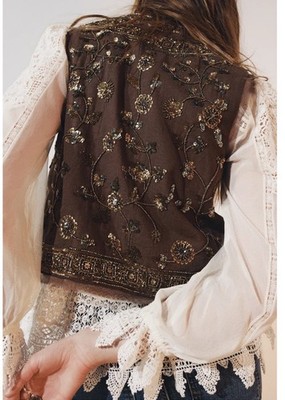 ZARA Limited Edition BEADED EMBROIDERED VEST Top ZW COLLECTION