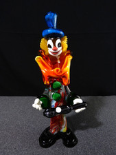 Sculpture statue de Clown en verre de Murano