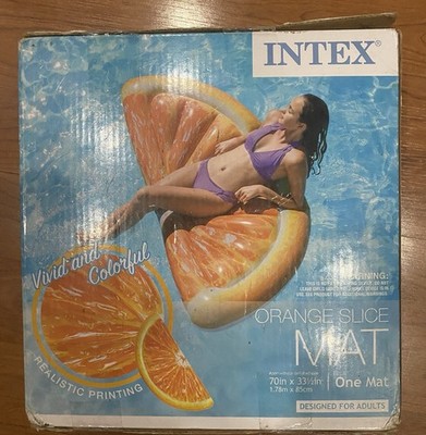 Intex Orange Fruit Slice / Adult Inflatable Swimming Pool Beach Float 70'' X 33  