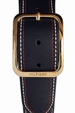Tommy Hilfiger Leather Belt Navy/Brown   Size Small