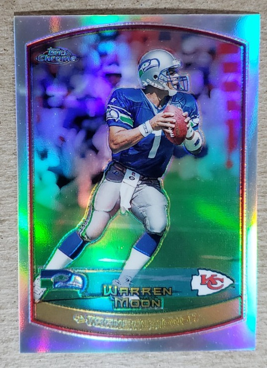 1999 Topps Chrome Refractor Warren Moon #4 Seattle Seahawks