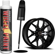 Rim Touch Up Paint, Wheel Scratch Repair Touch Up Paint Pen, Black-Gloss Black