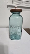 Ball Perfect Mason #5 Blue 1/2 Gallon Square Canning Jar