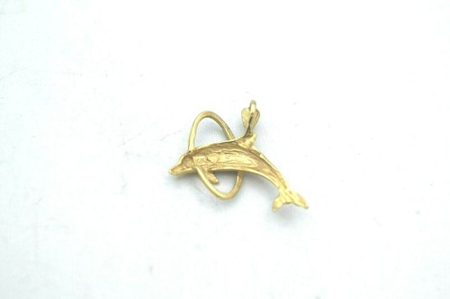 14k Vintage Yellow Gold Whale 'n Hoop (BTS333) - Picture 3 of 3
