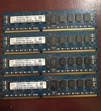 Lot Of 4 SK Hynix 4GB PC3-12800R 2Rx8 Memory 1600MHz DDR3 HMT351R7CFR8C-PB