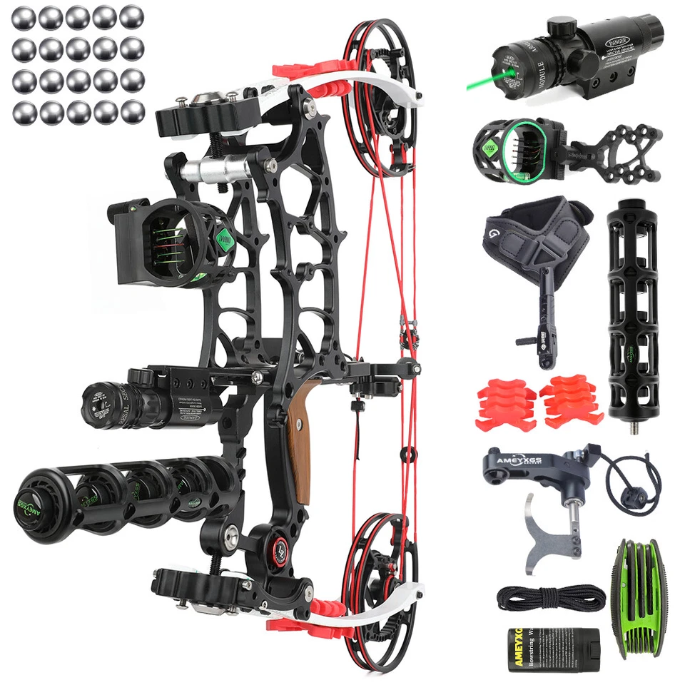 MILAEM Arco compuesto de 30-75 libras arco de caza bola de acero flecha pesca CNC tiro con arco caza