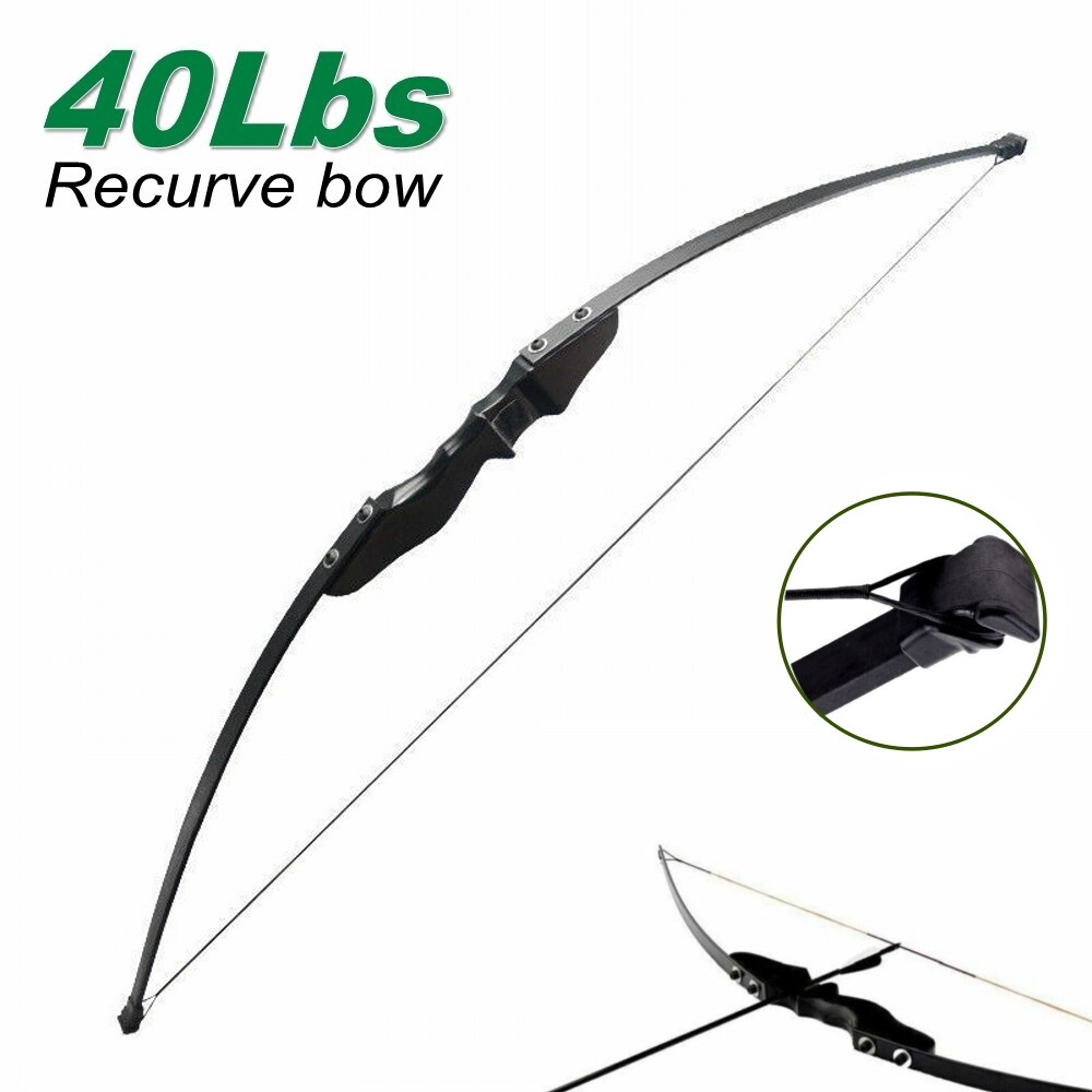 40Lbs Archery Recurve Bow Takedown Longbow Right Hand for Hunting Target Practic