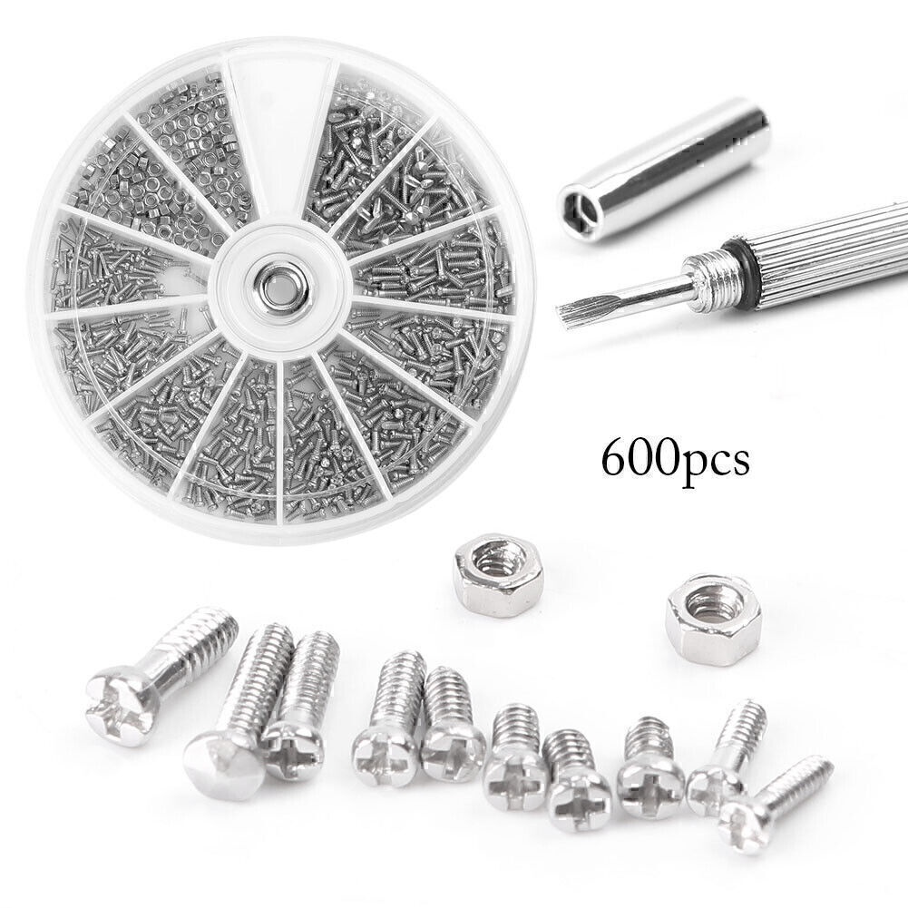 12-Piece Mini Screw Nut Assortment Kit for Electronics - M1 to M2.5 Sizes