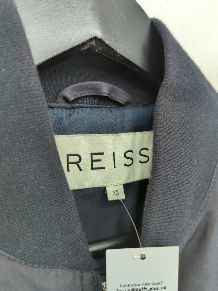 Reiss Men's Jacket XS Blue Polyester with Nylon, Other, Viscose Bomber