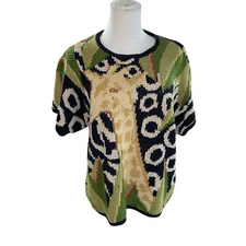 Eagle Eye Sweater Large Womens Giraffe Safari Africa