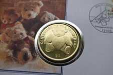 BRITISH VIRGIN ISLANDS 1$ DOLLAR 2002 TEDDY BEAR PROOF Stamp Coin Cover SET XMAS