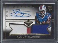 SAMMY WATKINS 2014 LIMITED PHENOMS GOLD JUMBO 4 COLOR ROOKIE PATCH AUTO RC /99