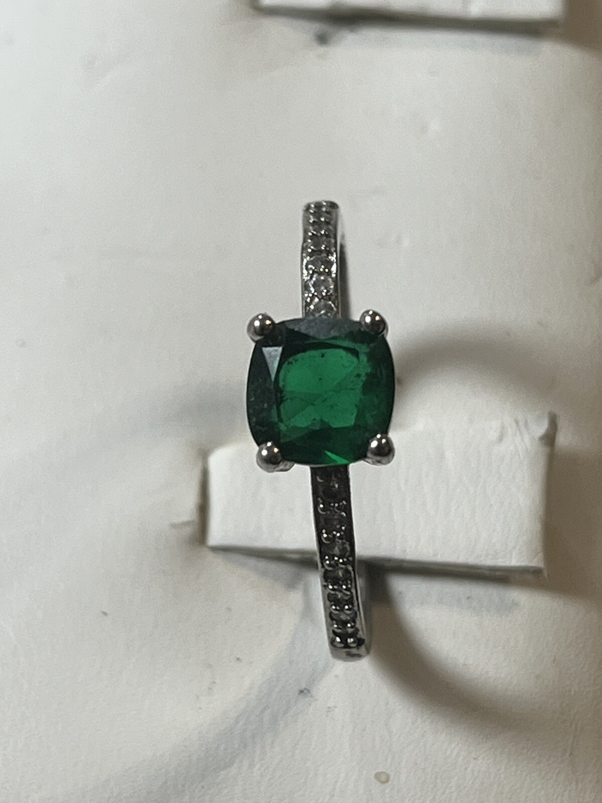 Created Emerald Ring Solid Sterling Silver 925 Si… - image 7