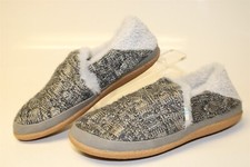TOMS Sweater Knit Black Gray Loafer Slippers Size 6 36 37 Womens Shoes 10019236
