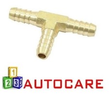 6mm Brass Barbed T Piece 3 Way Fuel Hose Metal Joiner Adapter Fitting Fuel Gas