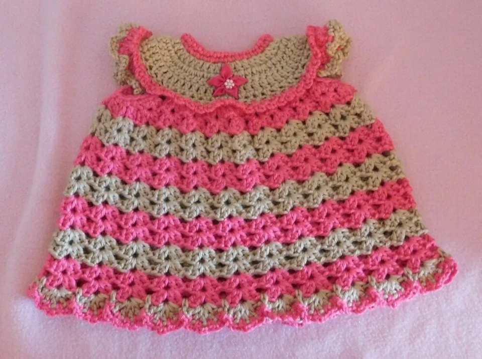 Conjunto de ropa para muñeca, vestido de ganchillo, vestido de búho rosa Ht y sombrero para muñeca de 15-17" Foto 2 de 3