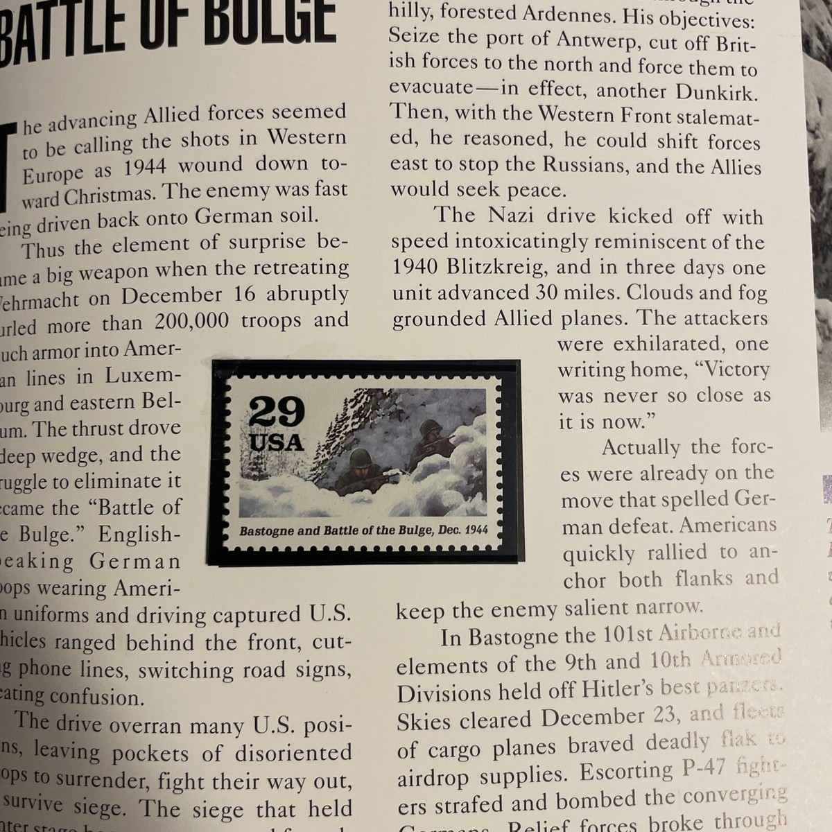 World War II Remembered: 5 Volume USPS Stamps & Book Set -Slip