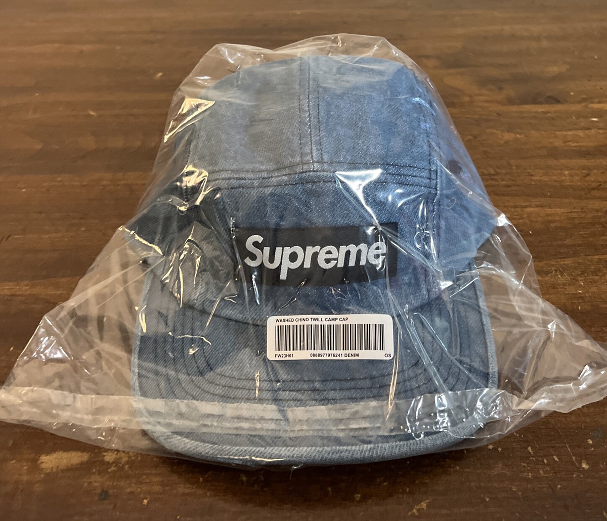 SUPREME WASHED CHINO TWILL CAMP CAP DENIM OS FW23 WEEK 1 (100% AUTHENTIC) NEW
