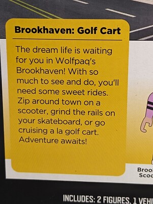 Roblox Brookhaven Golf Cart toy set. Skateboard,scooter,figures