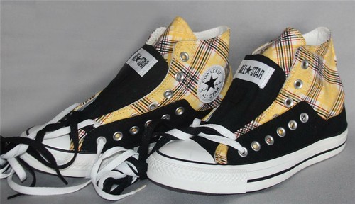 yellow plaid converse